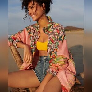 ANTHRO Farm Rio Love Birds Windbreaker